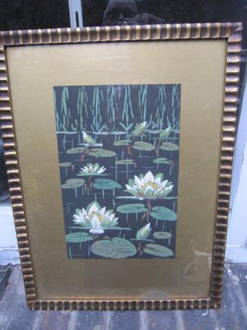 Mooi schilderij met Waterlelies, in mooi lijstje beschikbaar voor biedingen