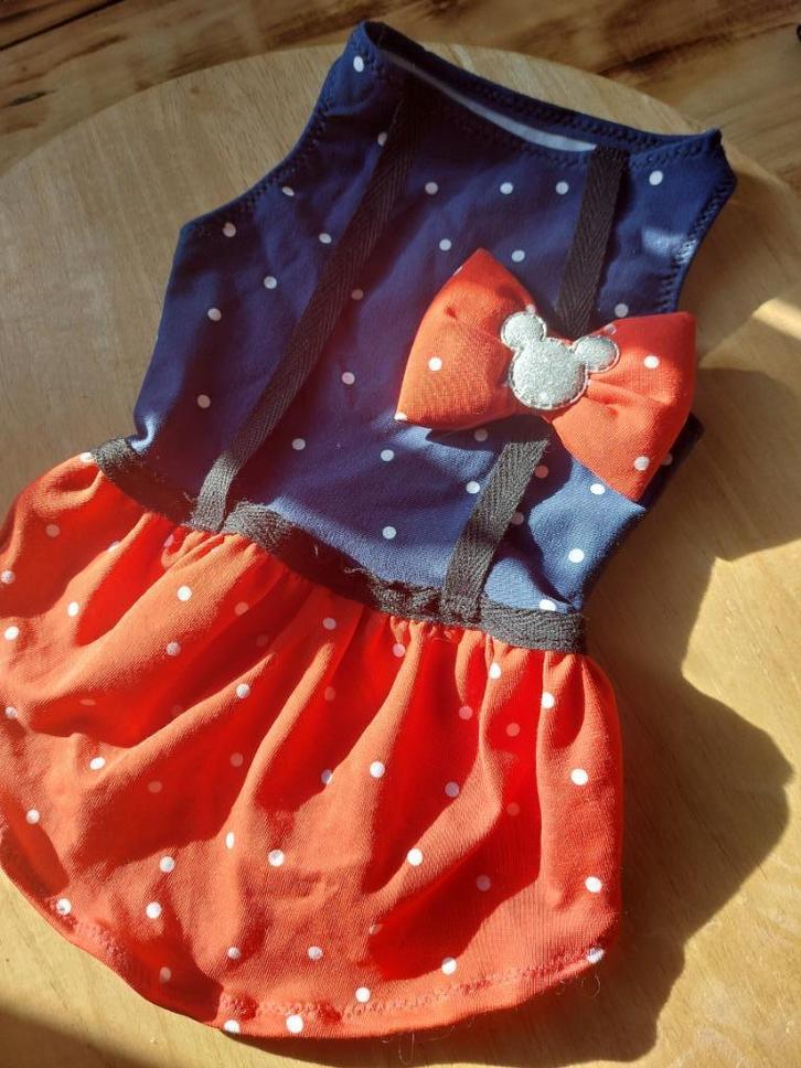 Schattige hondenjurk • Mickey-stijl rode stippen met strikba, Dieren en Toebehoren, Honden-accessoires, Nieuw, Ophalen of Verzenden