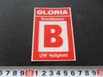 sticker GLORIA brandblusser uw veiligheid, Ophalen, Zo goed als nieuw