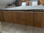 Steigerhouten Tweepersoonsbed, Ophalen, Gebruikt, Bruin, Steigerhout