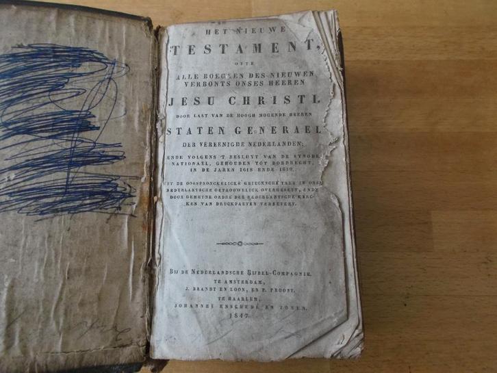 BIJBEL EN GEZANGENBOEK 1847, Antiek en Kunst, Antiek | Boeken en Bijbels, Verzenden