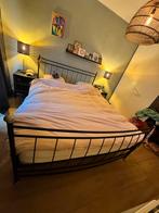 Auping bed 220x180 - incl 2 auping matrassen, Ophalen, Tweepersoons, Zwart, Metaal