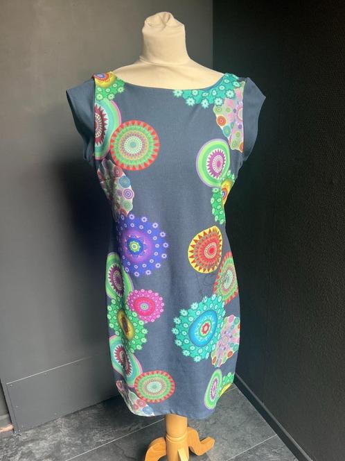 Blauwe dames jurk van DESIGUAL maat L, Kleding | Dames, Jurken, Zo goed als nieuw, Maat 42/44 (L), Blauw, Boven de knie, Ophalen of Verzenden
