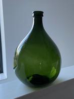 Antieke oude gistfles groen glas bolle buik keurige staat, Ophalen of Verzenden