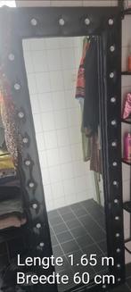 Grote zwarte spiegel met "diamant" stenen, Ophalen of Verzenden, Zo goed als nieuw, Minder dan 100 cm, Rechthoekig