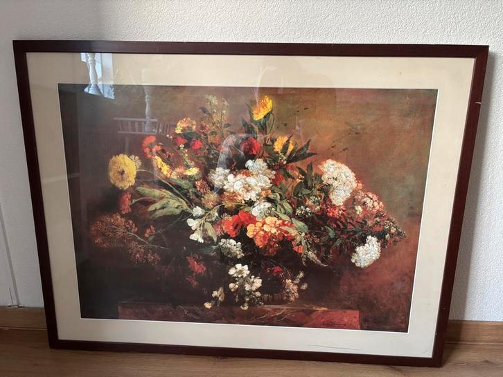 Poster of prent van bloemen, Verzamelen, Posters, Zo goed als nieuw, Dier of Natuur, Deurposter of groter, Rechthoekig Liggend