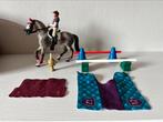 Schleich paard met ruiter en hindernissen, Verzamelen, Ophalen of Verzenden, Zo goed als nieuw