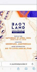 1 regular ticket loveland van oranje, Tickets en Kaartjes, Eén persoon