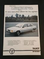 Leaflet Talbot Tagora 1981 UK, Ophalen of Verzenden, Zo goed als nieuw, Overige merken