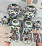 1950-1960 Antiek Delft Delfblauw keramiek Dekselvazen potten, Antiek en Kunst, Antiek | Vazen, Ophalen of Verzenden