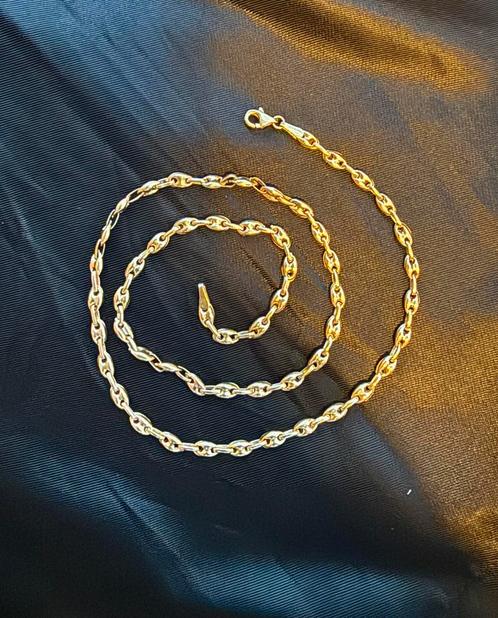 Vintage 14 karaat koffieboon ketting geel goud, Sieraden, Tassen en Uiterlijk, Kettingen, Zo goed als nieuw, Goud, Geel, Verzenden