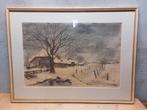 Antoon van Hemert - Winters Landschap - Ingelijst, Antiek en Kunst, Ophalen of Verzenden