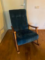 Blauwe Velours Schommelstoel - Zo Goed Als Nieuw, Huis en Inrichting, Fauteuils, Ophalen, 75 tot 100 cm, Zo goed als nieuw, 50 tot 75 cm