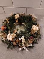 Mooie kerstkrans met onderbord, Diversen, Kerst, Ophalen of Verzenden, Gebruikt