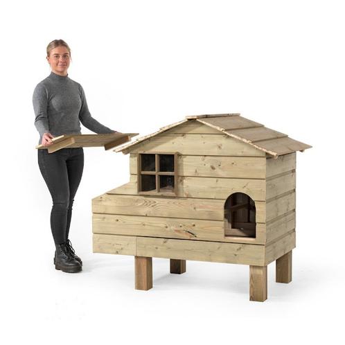 SHOWROOM UITVERKOOP! Houten kippen/konijnen hok gemonteerd, Dieren en Toebehoren, Pluimvee | Toebehoren, Nieuw, Kippenhok of Kippenren