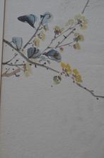 Schitterende oude Chinese (Japanse?) aquarellen (4) in pp., Antiek en Kunst, Ophalen of Verzenden