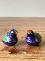 2 Pillendoosjes / dekselschaaltjes - cloisonné - eendjes, Ophalen of Verzenden