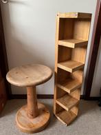 Tafeltje/krukje en cd toren van hout, Huis en Inrichting, Woonaccessoires | Cd- en Dvd-rekken, Ophalen, Zo goed als nieuw, Hout