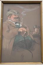 Schilderij  van Willy Sluiter - Man met pijp in café, Antiek en Kunst, Ophalen of Verzenden