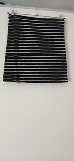 Zwart/wit gestreepte tricot rokje - S, Kleding | Dames, Rokken, Zwart, Ophalen of Verzenden, Zo goed als nieuw, Knielengte