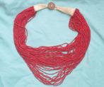 Vintage Naga ketting rood - Naga Necklace - India, Sieraden, Tassen en Uiterlijk, Antieke sieraden, Ophalen of Verzenden, Overige materialen