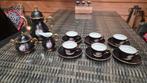 Vintage Zwart Servies met Bloemen, Antiek en Kunst, Ophalen of Verzenden