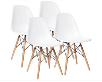 Set van 4 kuipstoelen met beuken houten poten beschikbaar voor biedingen