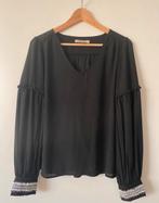 Zwarte blouse met ruches en pailletten - Azara S/M, Kleding | Dames, Zwart, Ophalen of Verzenden, Maat 36 (S), Azara
