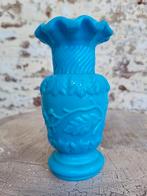 Franse blauwe opaline vaas/ allegonda, Antiek en Kunst, Ophalen of Verzenden