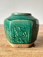 Gemberpot / vaas - groen geglazuurd, Antiek en Kunst, Antiek | Keramiek en Aardewerk, Ophalen of Verzenden