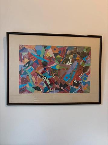 Kunstwerk Knipsels - Abstracte Collage beschikbaar voor biedingen
