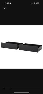 Malm bedlade zwartbruin 3st., Huis en Inrichting, Ophalen, Eenpersoons, Zwart, Zo goed als nieuw