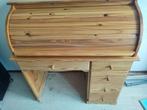 Vintage Grenen Rolluikbureau / Secretaire, Huis en Inrichting, Bureaus, Ophalen of Verzenden, Gebruikt, Bureau