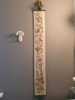 Handgeborduurd kaaslinnen schellenkoord met koper, Ophalen of Verzenden