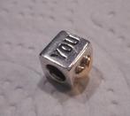 Zilveren Pandora bedel met 14 kt gouden hart nr.1314, Verzenden, Pandora, Zo goed als nieuw, 1 bedel