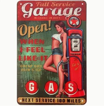 Wanddecoratiebord GARAGE OPEN beschikbaar voor biedingen