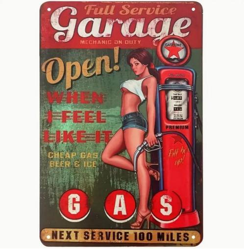 Wanddecoratiebord GARAGE OPEN, Huis en Inrichting, Woonaccessoires | Wanddecoraties, Nieuw, Ophalen of Verzenden