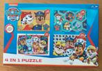4 in 1 puzzel Paw Patrol, nieuw!, Ophalen of Verzenden, 10 tot 50 stukjes, Nieuw