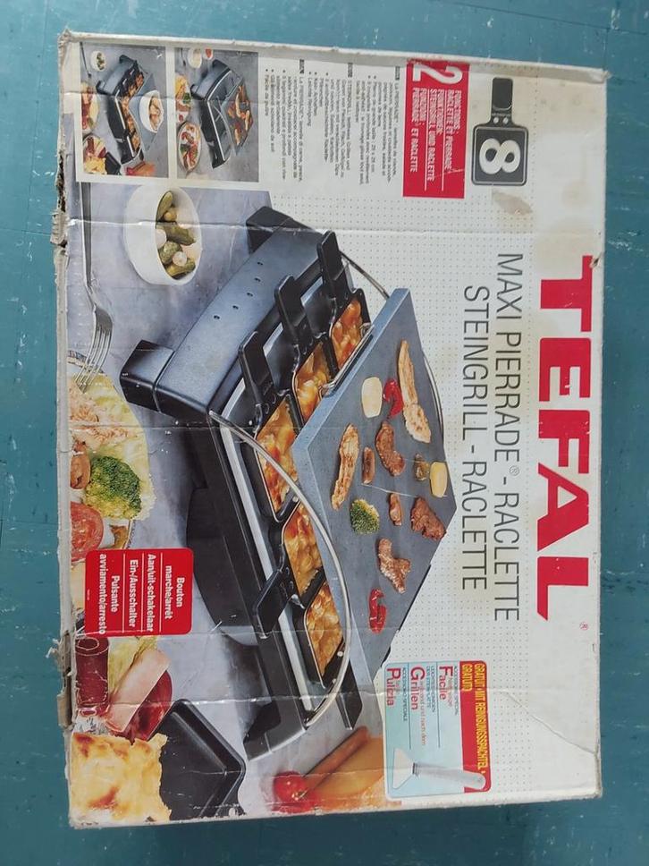 Tefal Gourmet Set - Steengrill & Raclette, Witgoed en Apparatuur, Grillplaten, Gebruikt, Steengrill, Vaatwasmachinebestendig, Ophalen of Verzenden