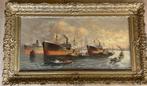 Haven gezicht Rotterdam schilderij, Antiek en Kunst, Ophalen