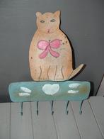 Vintage metalen kapstokje katten poezen, Wandkapstok, Ophalen of Verzenden, Zo goed als nieuw, Minder dan 100 cm