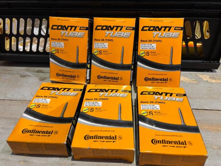 Zes stuks Continental Race 28 - 700 C binnenbanden, Fietsen en Brommers, Fietsonderdelen, Nieuw, Racefiets, Band, Ophalen of Verzenden