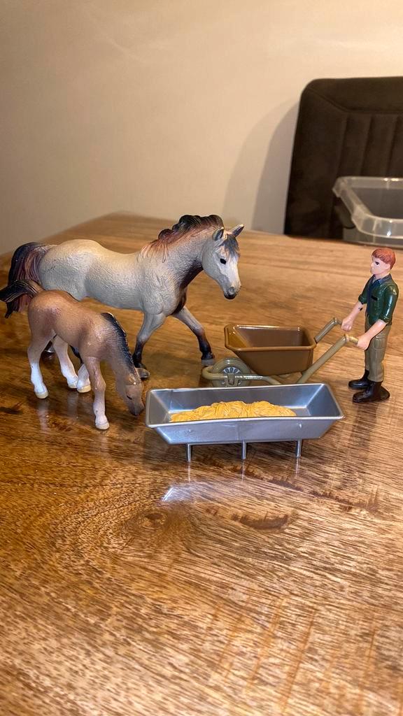 Leuke paarden speelset, lijkt op Schleich, Verzamelen, Speelgoed, Zo goed als nieuw, Ophalen of Verzenden