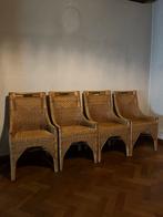 Zgan 4 rieten stoelen, Huis en Inrichting, Stoelen, Ophalen, Zo goed als nieuw, Bruin, Twee
