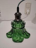 Groene glazen hanglamp, Vintage, Nieuw, Ophalen of Verzenden, Glas
