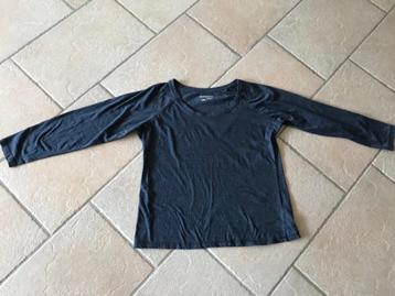 Shirt xxl blauw lange mouwen. 66 Cm lang, 60 cm oksel tot ok