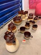 Vintage Aardewerk Servies - Bruin en Beige, Antiek en Kunst, Antiek | Keramiek en Aardewerk, Ophalen of Verzenden
