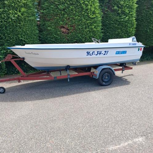 Askeladden 430SL visboot toerboot consoleboot, Watersport en Boten, Sloepen, Gebruikt, 10 tot 30 pk, 3 tot 6 meter, Buitenboordmotor