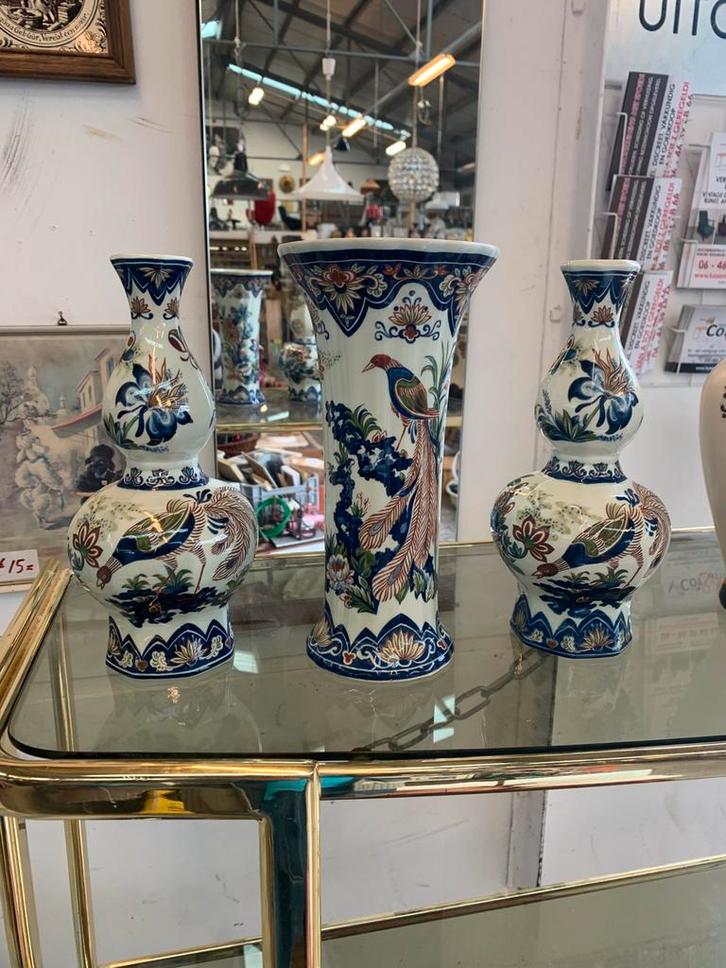 Vaas kaststel Boch Vieux Rhodes plateel vazen mooi decor, Antiek en Kunst, Antiek | Keramiek en Aardewerk, Ophalen of Verzenden