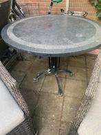 Tuintafel bistrotafel marmeren tafel met gietijzeren poten, Ophalen, Gebruikt, Rechthoekig, Overige materialen